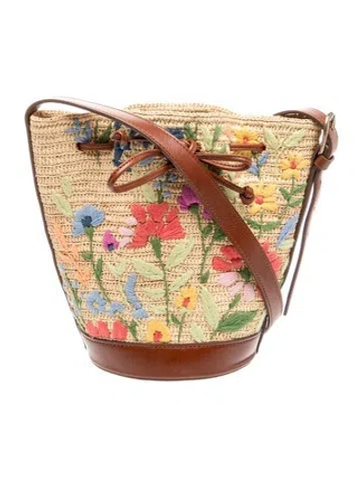 Pre-owned Sézane Raffia Bucket Bag In Neutrals