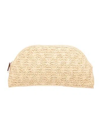 Pre-owned Sézane Raffia Clutch In Neutral