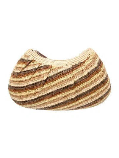 Pre-owned Sézane Raffia Clutch In Neutrals
