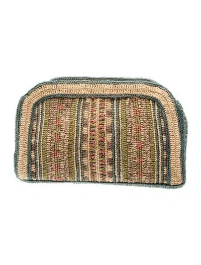 Pre-owned Sézane Raffia Clutch In Neutrals