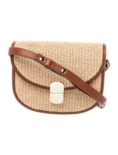 Pre-owned Sézane Raffia Crossbody Bag In Neutral