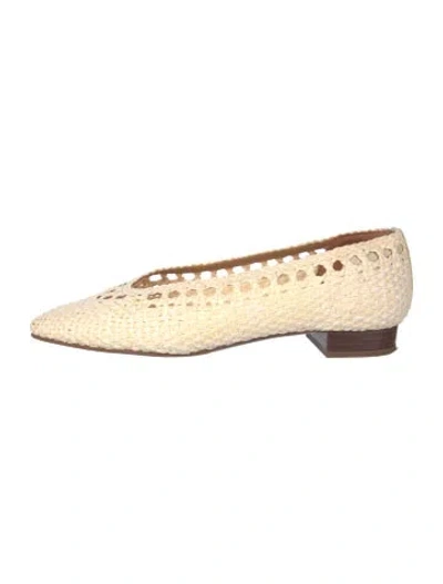 Pre-owned Sézane Raffia Flats In Neutral