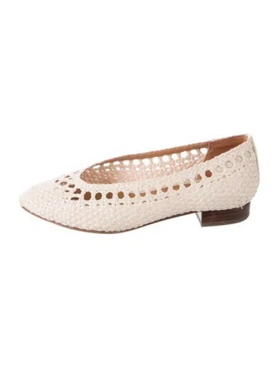Pre-owned Sézane Raffia Flats In Neutral