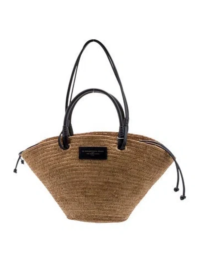 Pre-owned Sézane Raffia Justine Basket Bag W/ Tags In Neutral