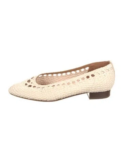 Pre-owned Sézane Raffia Pumps In Neutral