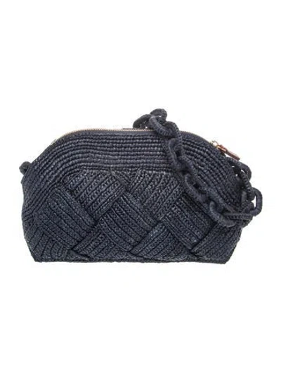 Pre-owned Sézane Raffia Shoulder Bag In Blue