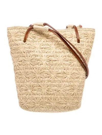 Pre-owned Sézane Raffia Shoulder Bag In Neutral