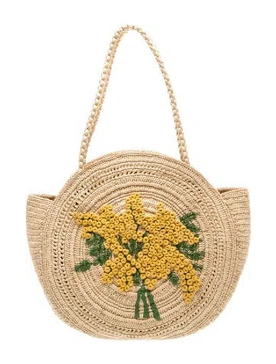 Pre-owned Sézane Raffia Shoulder Bag In Neutrals