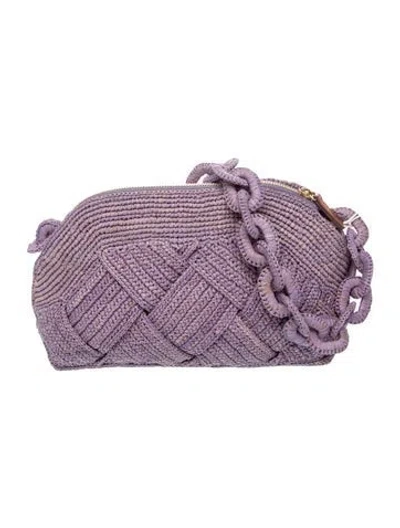 Pre-owned Sézane Raffia Shoulder Bag In Purple