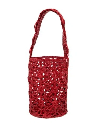 Pre-owned Sézane Raffia Shoulder Bag In Red