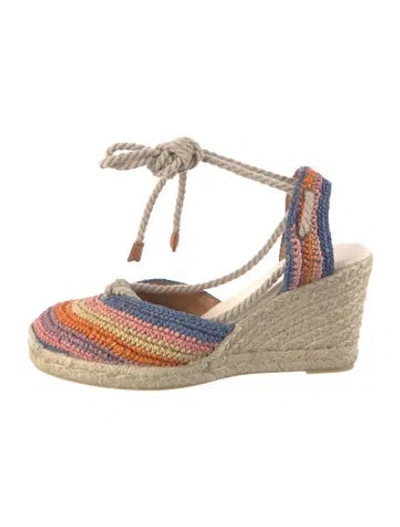 Pre-owned Sézane Raffia Striped Pumps In Neutrals