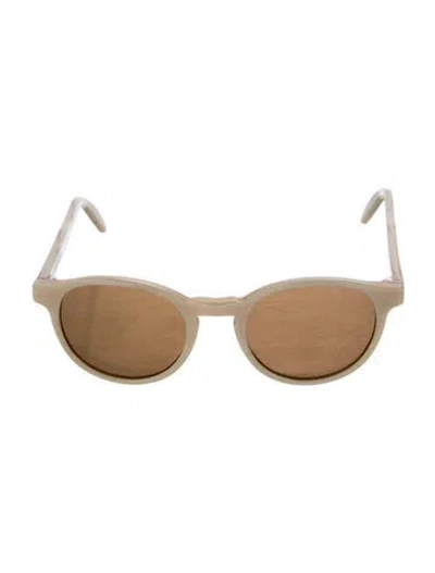 Pre-owned Sézane Round Mirrored Sunglasses In Neutral