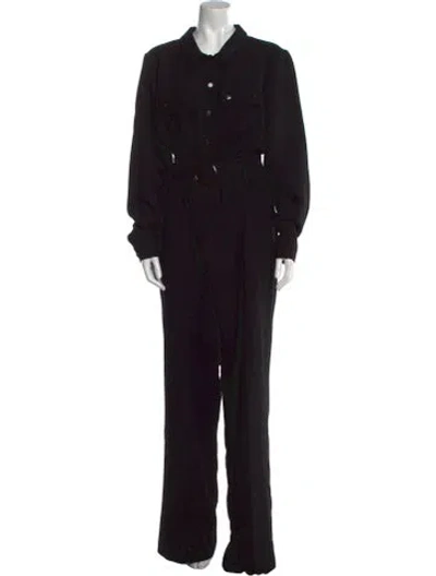 Pre-owned Sézane Scoop Neck Jumpsuit In Black