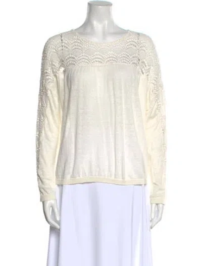 Pre-owned Sézane Scoop Neck Long Sleeve Sweatshirt In Neutral