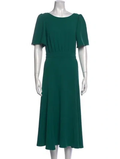 Pre-owned Sézane Scoop Neck Midi Length Dress In Green