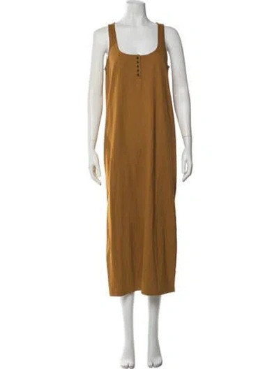 Pre-owned Sézane Scoop Neck Midi Length Dress W/ Tags In Brown