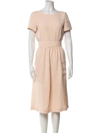 Pre-owned Sézane Scoop Neck Midi Length Dress W/ Tags In Orange