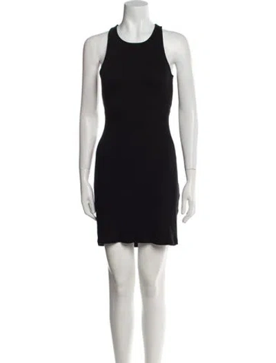 Pre-owned Sézane Scoop Neck Mini Dress In Black