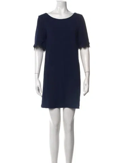 Pre-owned Sézane Scoop Neck Mini Dress In Blue