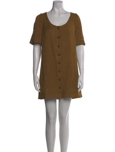 Pre-owned Sézane Scoop Neck Mini Dress W/ Tags In Brown