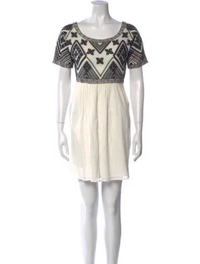 Pre-owned Sézane Scoop Neck Mini Dress In White