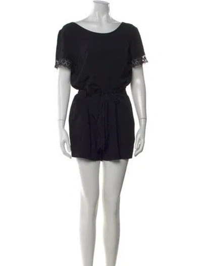 Pre-owned Sézane Scoop Neck Romper In Black