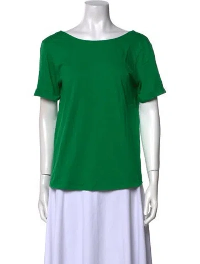 Pre-owned Sézane Scoop Neck Short Sleeve T-shirt In Green