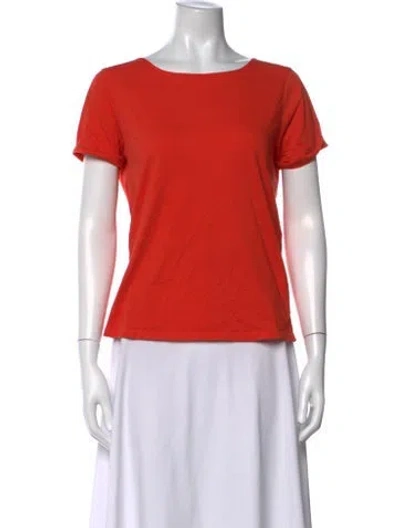 Pre-owned Sézane Scoop Neck Short Sleeve T-shirt In Orange