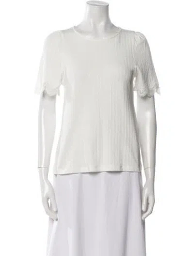 Pre-owned Sézane Scoop Neck Short Sleeve T-shirt In White