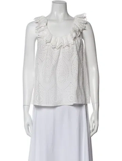 Pre-owned Sézane Scoop Neck Sleeveless Blouse In Neutral