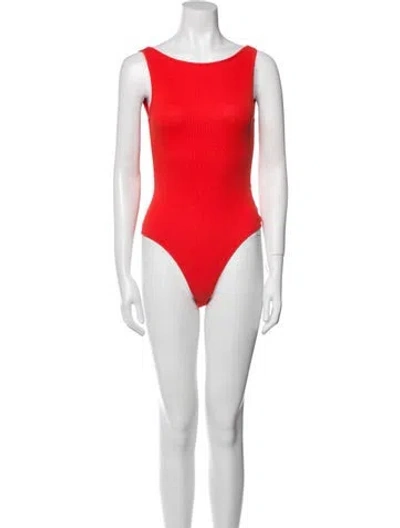 Pre-owned Sézane Scoop Neck Sleeveless Bodysuit In Orange