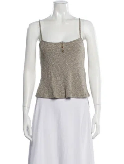 Pre-owned Sézane Scoop Neck Sleeveless Top In Neutral