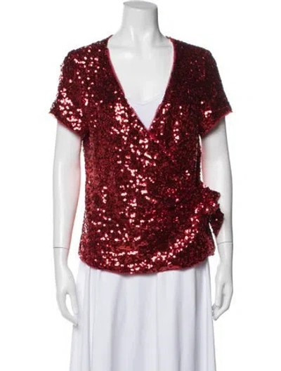 Pre-owned Sézane Sequin Jacket In Red