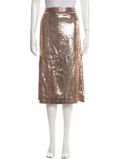 Pre-owned Sézane Sequin Midi Length Skirt In Pink