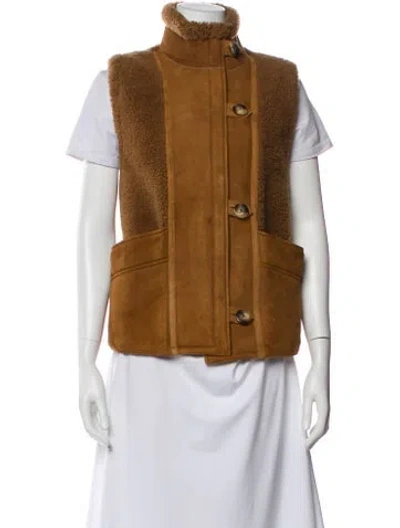 Pre-owned Sézane Shearling Fur Jacket In Brown