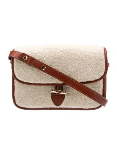 Pre-owned Sézane Shearling Shoulder Bag In Brown