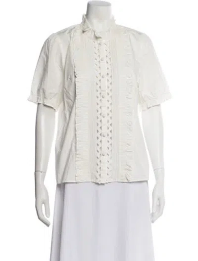 Pre-owned Sézane Short Sleeve Blouse In Neutral