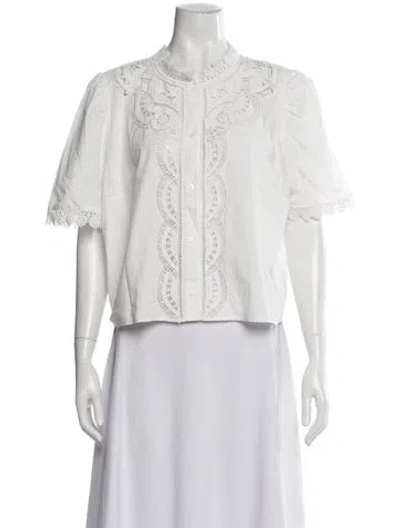 Pre-owned Sézane Short Sleeve Blouse In Neutral