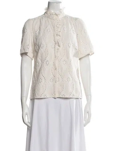 Pre-owned Sézane Short Sleeve Blouse In Neutrals