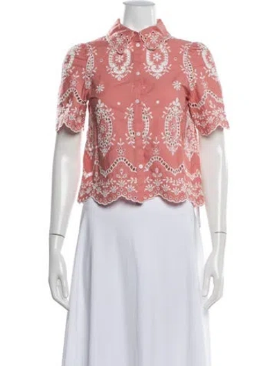 Pre-owned Sézane Short Sleeve Blouse In Pink