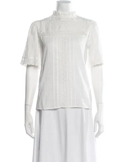Pre-owned Sézane Short Sleeve Blouse In White