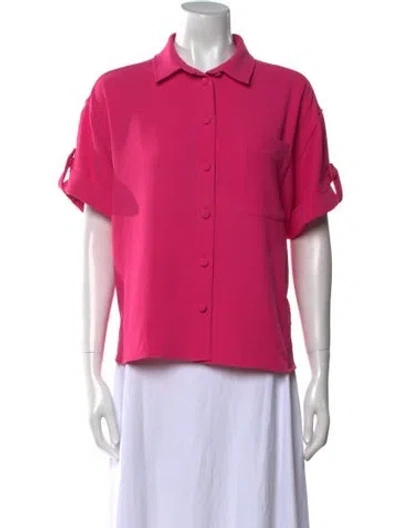 Pre-owned Sézane Short Sleeve Button-up Top In Pink
