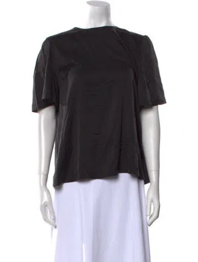 Pre-owned Sézane Silk Bateau Neckline Blouse In Black