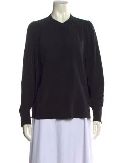 Pre-owned Sézane Silk Crew Neck Sweatshirt In Black