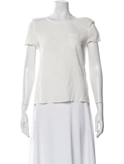 Pre-owned Sézane Silk Crew Neck Top In Neutral