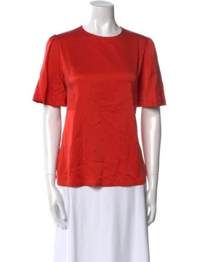 Pre-owned Sézane Silk Crew Neck T-shirt In Orange