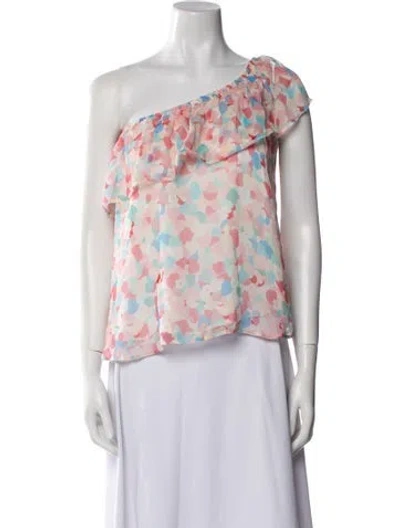 Pre-owned Sézane Silk Floral Print Blouse In Pink