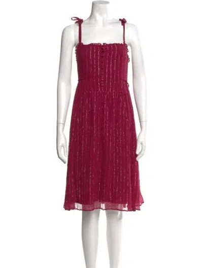 Pre-owned Sézane Silk Knee-length Dress In Purple