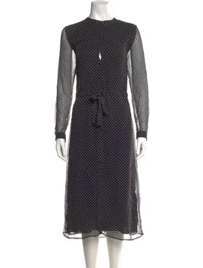 Pre-owned Sézane Silk Long Dress In Black