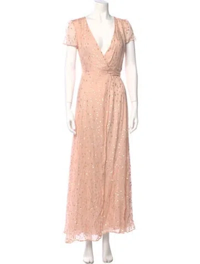 Pre-owned Sézane Silk Long Dress In Pink
